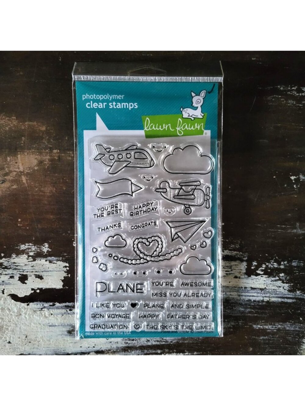 Lawn Fawn Plane And Simple Photopolymer Clear Stamp Set Aviation-Themed Designs